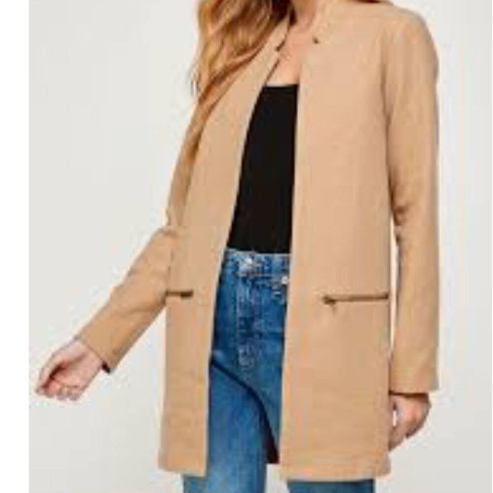 Flawless Open Open Front Cardigan Coat Preppy Career Autumn